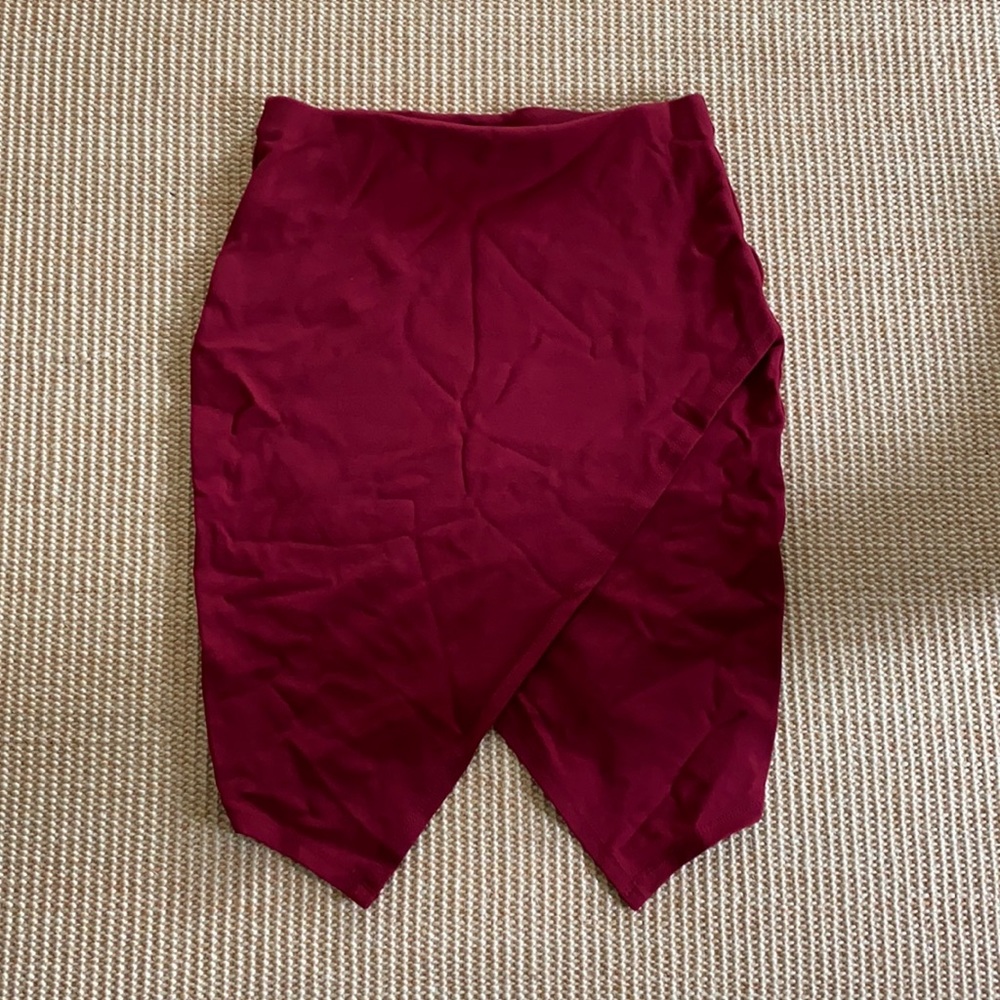 Red midi skirt